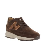 Hogan interactive in camoscio con h in strass da donna