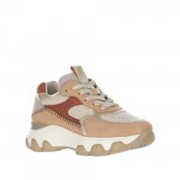 Hogan sneaker hyperactive in nabuk e tessuto bouclé da donna