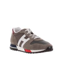 Hogan sneakers h383 in camoscio e tessuto tecnico da uomo
