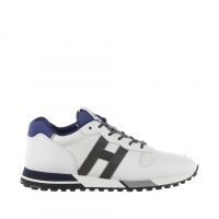 Hogan sneakers h383 in pelle e tessuto tecnico da uomo