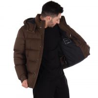 Hèskimo giubbotto con cappuccio in microfibra da uomo