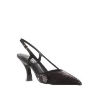 Jeannot décolleté slingback in paillettes e raso da donna