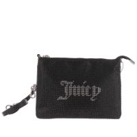 Juicy couture pochette mia flat pouch in poliestere con strass da donna