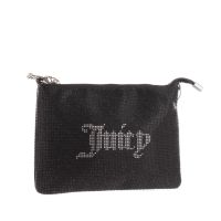 Juicy couture pochette mia flat pouch in poliestere con strass da donna