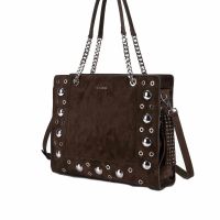 La carrie shopping ethnic in suede e borchie da donna