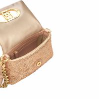 Liu jo borsa crossbody lapuffy small in raso e strass da donna