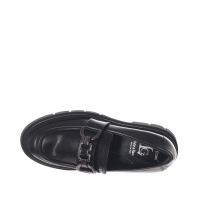 Luca grossi mocassino in pelle con morsetto metallico da donna