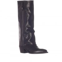 Metisse stivale texano in pelle con zip decorativa da donna