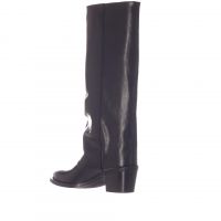 Metisse stivale texano in pelle con zip decorativa da donna