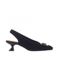 Miss elastic décolleté slingback a punta in tessuto da donna