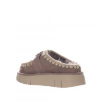 Mou sabot bounce clog metal con logo in montone da donna