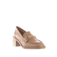 Nero giardini mocassino con tacco in pelle da donna