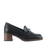 Nero giardini mocassino con tacco in pelle da donna