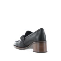Nero giardini mocassino con tacco in pelle da donna