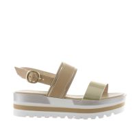 Nero giardini sandalo in pelle con fondo platform da donna