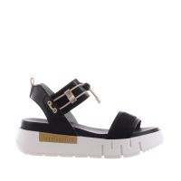 Nero giardini sandalo platform in mesh e pelle da donna