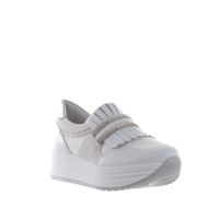 Nero giardini sneaker in pelle e mesh con strass da donna