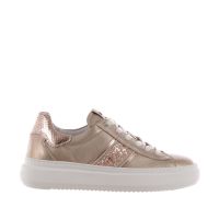 Nero giardini sneaker in pelle metal con dettaglio in glitter da donna