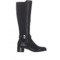 Nero giardini stivale in pelle con cinturino decorativo da donna