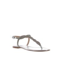 Ninalilou infradito elisa in nappa laminata con strass da donna