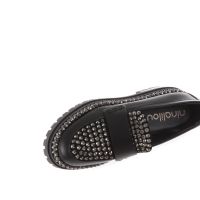 Ninalilou mocassino in pelle con strass da donna