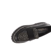 Ninalilou mocassino in pelle con strass da donna
