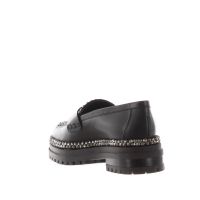 Ninalilou mocassino in pelle con strass da donna