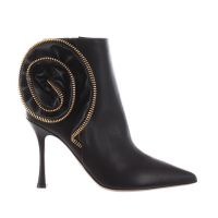 Ninalilou stivaletto in nappa con fiore con zip decorativa da donna