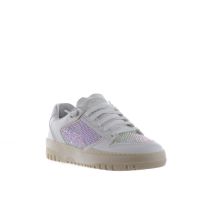 P448 sneaker in pelle con strass da donna