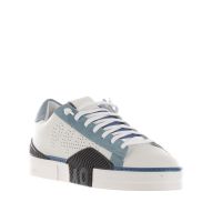 P448 sneaker in pelle e camoscio con logo traforato da uomo