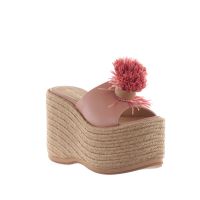 Paloma barcelo' sabot platform in nappa con fondo in juta da donna