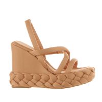 Paloma barcelo' sandalo con zeppa taila in satin da donna
