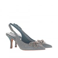 Paolo mattei slingback a punta in lurex da donna