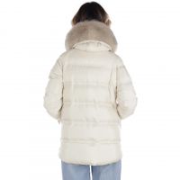 Peuterey puffer jacket tackat con bordo in pelliccia da donna