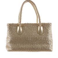Pons quintana borsa shopping in pelle intrecciata da donna