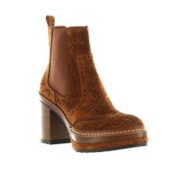 Pons quintana tronchetto olivia in velluto brogue da donna