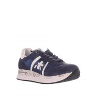 Premiata sneaker in camoscio e tessuto da donna
