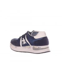 Premiata sneaker in camoscio e tessuto da donna
