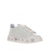 Premiata sneaker in pelle con trafori decorativi da donna