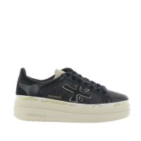 Premiata sneaker in pelle e glitter da donna