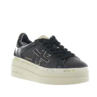 Premiata sneaker in pelle e glitter da donna