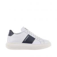 Roberto botticelli sneaker in pelle con tallone a contrasto da uomo