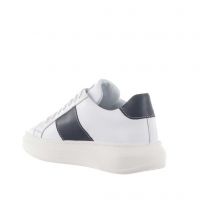 Roberto botticelli sneaker in pelle con tallone a contrasto da uomo