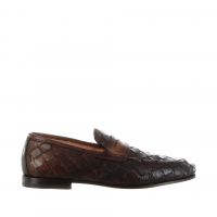 Santoni mocassino in pelle intrecciata da uomo