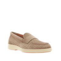 Santoni mocassino revolve in camoscio intrecciato da uomo