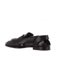 Santoni sandalo in pelle con double monk strap da uomo