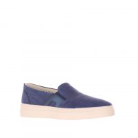 Santoni slip on in canvas da uomo