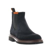Santoni stivaletto in camoscio brogue da uomo