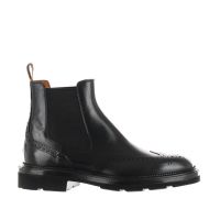Santoni stivaletto in pelle brogue da uomo