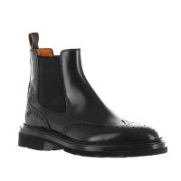 Santoni stivaletto in pelle brogue da uomo